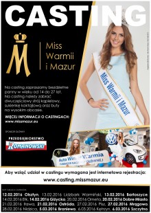 Castingi Miss Warmii i Mazur 2016