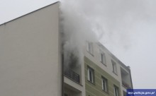 Pożar w bloku w Gołdapi