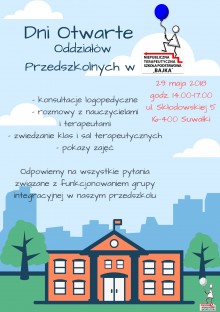 Bajka zaprasza na dzień otwarty przedszkola i konsultacje logopedyczne 