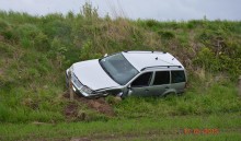 Okrągłe. Pijana zjechała do rowu