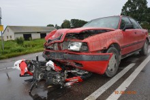 Wypadek w gminie Raczki. Nastolatek wymusił pierwszeństwo