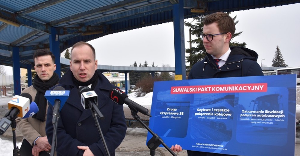 Droga Suwałki-Białystok, szybsza kolej, więcej autobusów. Włącza się Kancelaria Prezydenta RP